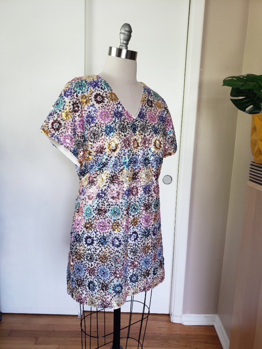 Sequin Embellished Mini Dress Size XS